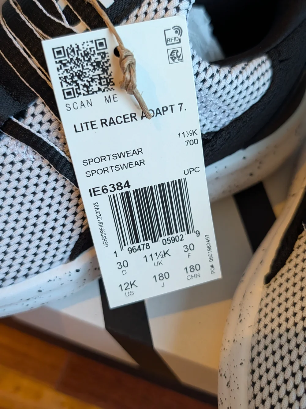 Adidas Lite Racer Adapt 7.0 Shoes Kids Size 12K